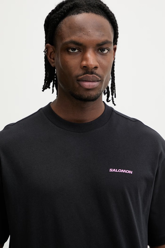 Salomon t-shirt bawełniany czarny LC2832700