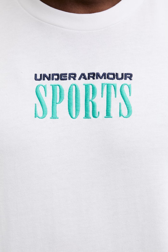 Under Armour t-shirt męski z bawełną HWT SPORTS 6009268 biały