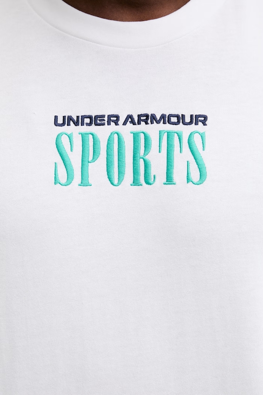 Under Armour t-shirt męski z bawełną HWT SPORTS 6009268 biały