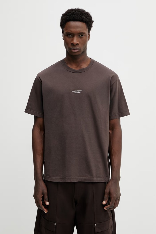 Бавовняна футболка NEIGHBORHOOD TEE SS.12 бавовна коричневий 252PCNH.ST12