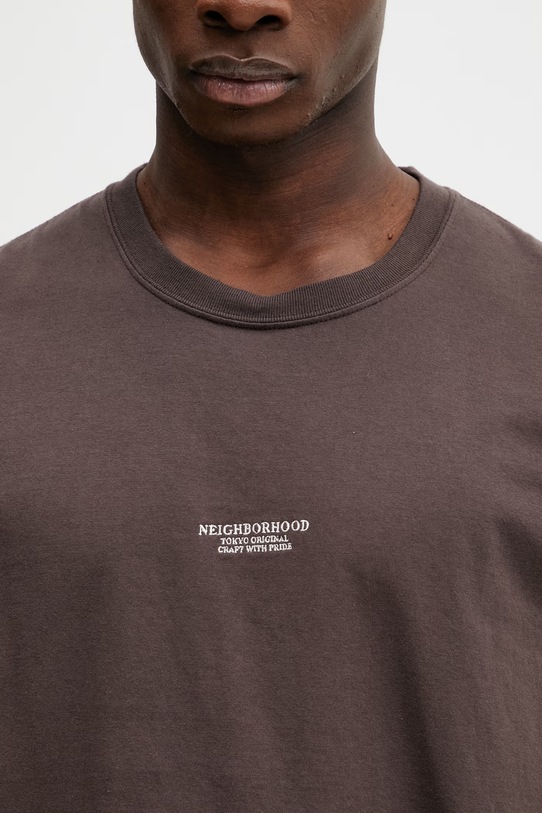 Бавовняна футболка NEIGHBORHOOD TEE SS.12 коричневий 252PCNH.ST12