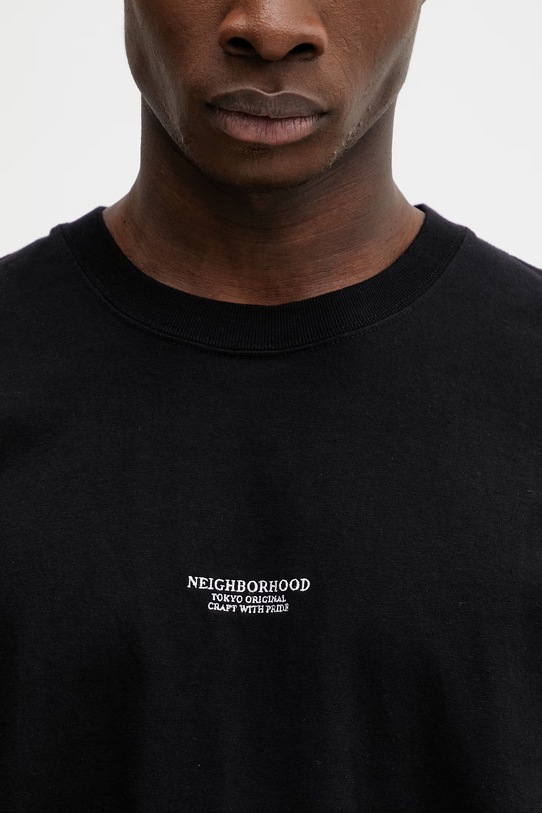 Bavlnené tričko NEIGHBORHOOD TEE SS.12 čierna 252PCNH.ST12