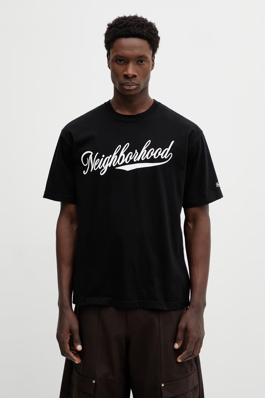 NEIGHBORHOOD t-shirt bawełniany TEE SS.2 nadruk czarny 252PCNH.ST02