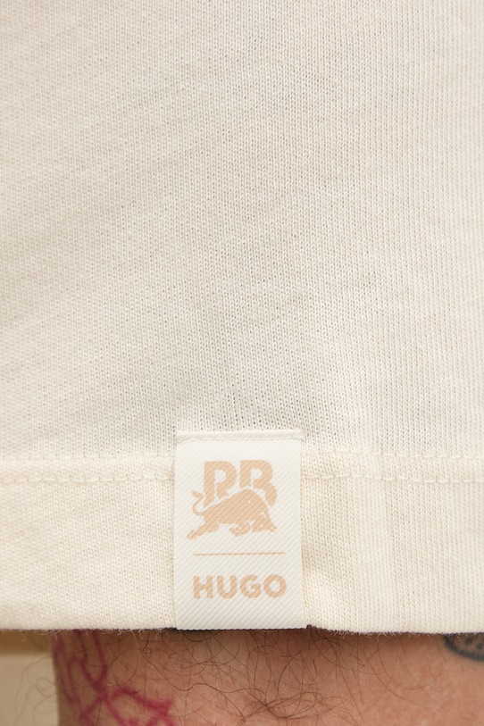 HUGO t-shirt męski bawełniany Dedril_RB 50559670 beżowy