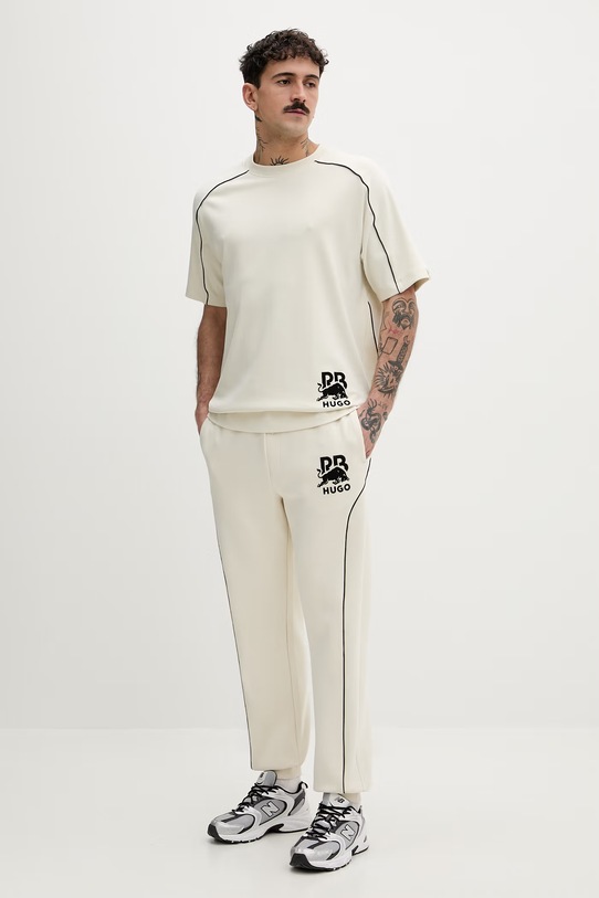 HUGO t-shirt męski Dorox_RB 50559676 beżowy SS26