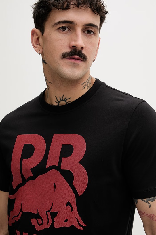 HUGO t-shirt ανδρικό βαμβακερό Dlix_RB μαύρο 50559696