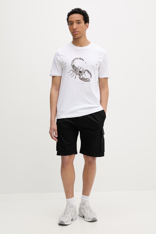 HUGO tricou din bumbac Discorb 50557672 alb SS26