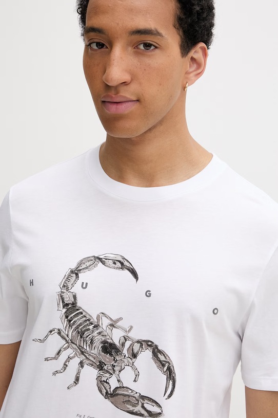 HUGO tricou din bumbac Discorb alb 50557672