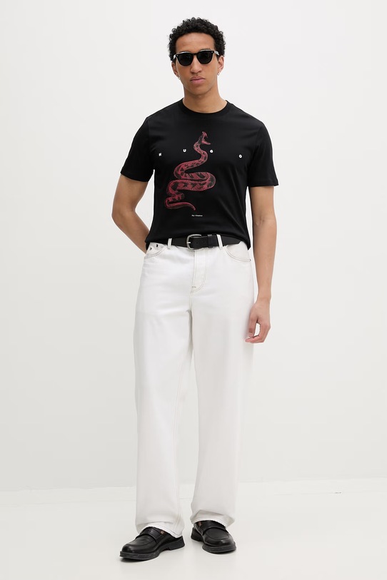 HUGO tricou din bumbac Discorb 50557672 negru SS26