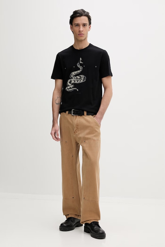 Bavlněné tričko HUGO Discorb 50557672 černá SS26