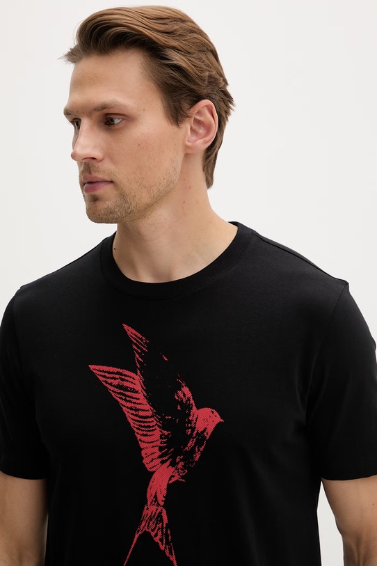 HUGO tričko pánske bavlnené Duhorse čierna 50557684