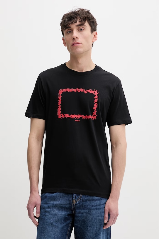 HUGO тениска мъжка от памук Duhorse черен 50557684