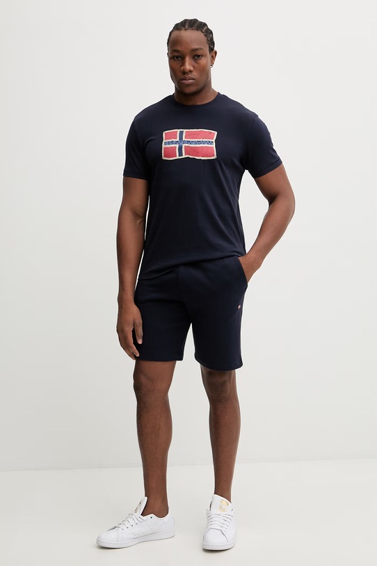 Napapijri t-shirt bawełniany MAHSA NP0A4FZB1761 granatowy SS26