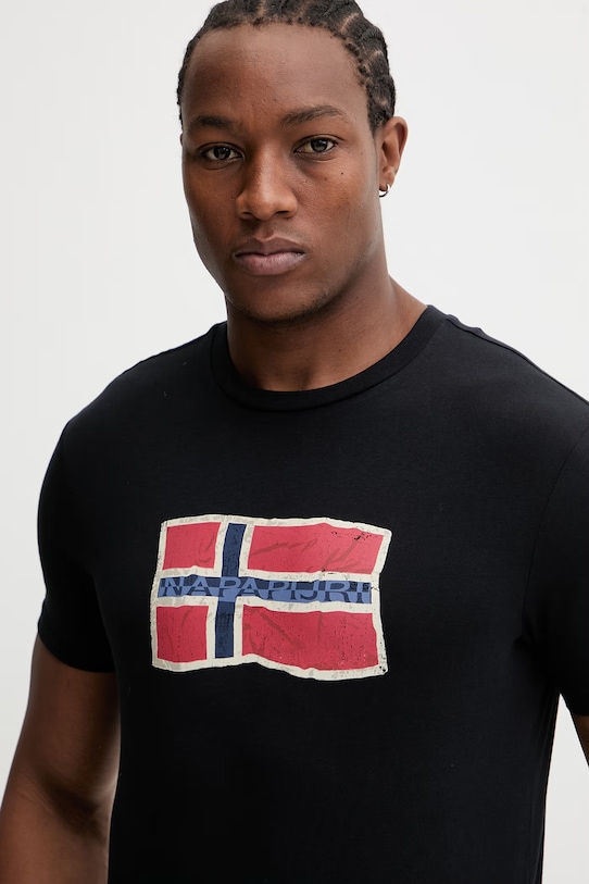 Napapijri t-shirt bawełniany MAHSA czarny NP0A4FZB9411