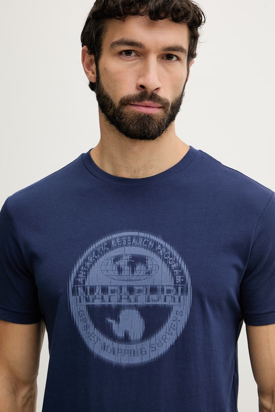 Napapijri t-shirt męski bawełniany MAHSA granatowy NP0A4FZBB2Q1