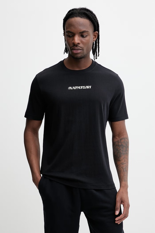 Odzież Napapijri t-shirt bawełniany FLINT NP0A4FZZ9411 czarny