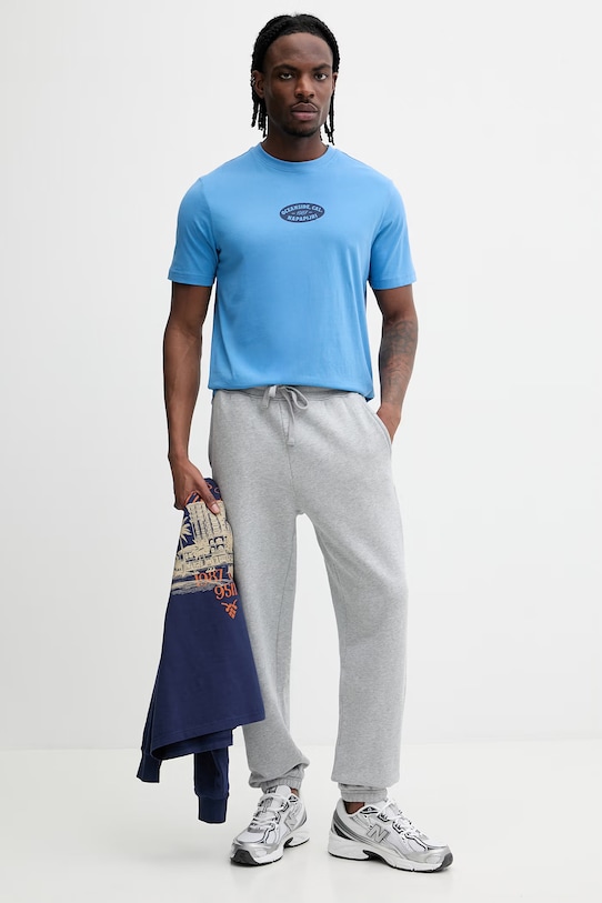 Napapijri t-shirt bawełniany FLINT NP0A4FZZB9A1 niebieski SS26