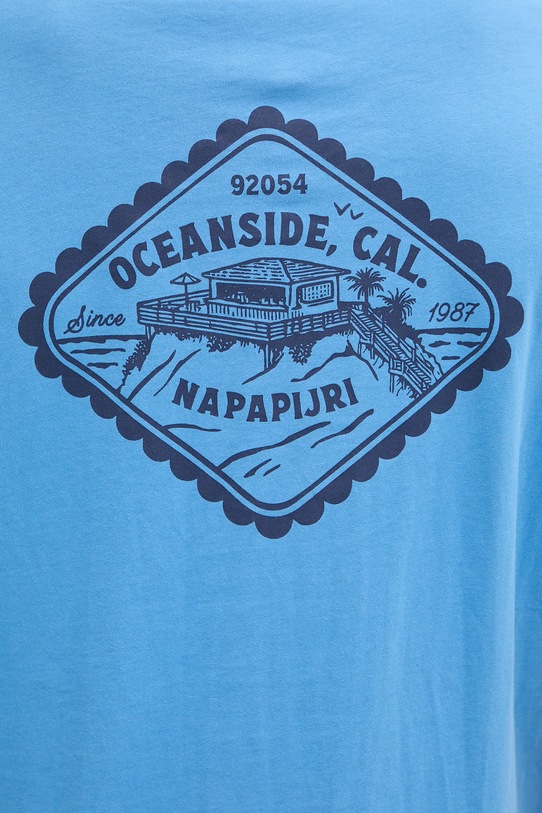 Napapijri t-shirt bawełniany FLINT NP0A4FZZB9A1 niebieski