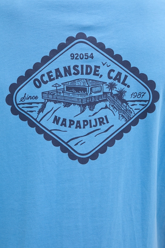 Napapijri t-shirt bawełniany FLINT NP0A4FZZB9A1 niebieski