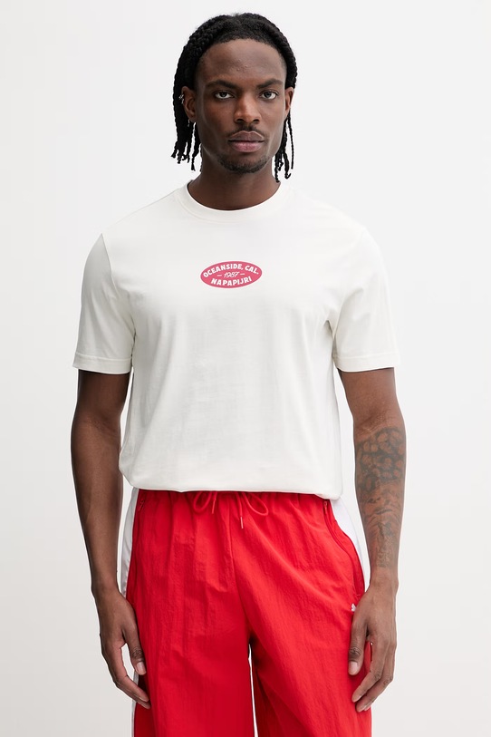 Odzież Napapijri t-shirt bawełniany FLINT NP0A4FZZFX31 beżowy