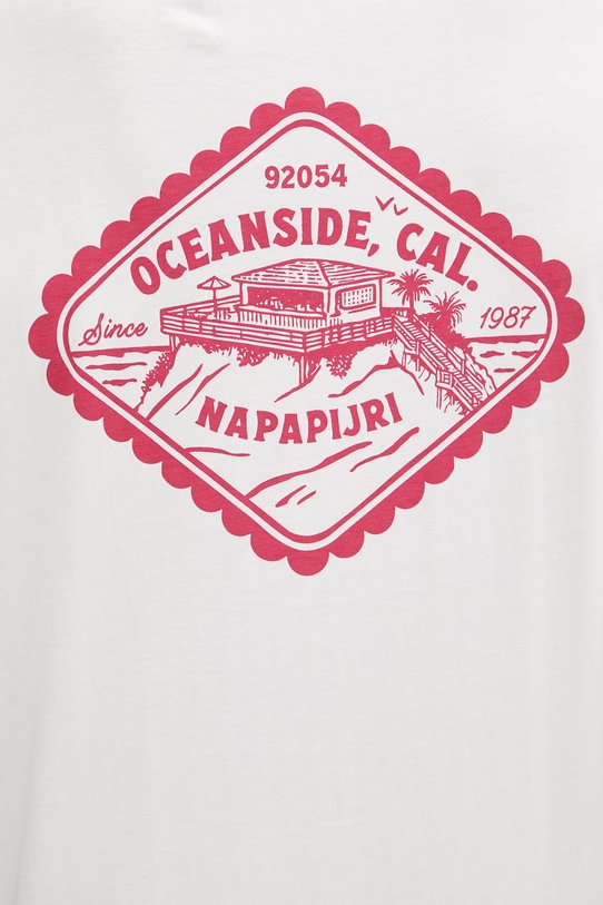 Napapijri t-shirt bawełniany FLINT beżowy NP0A4FZZFX31