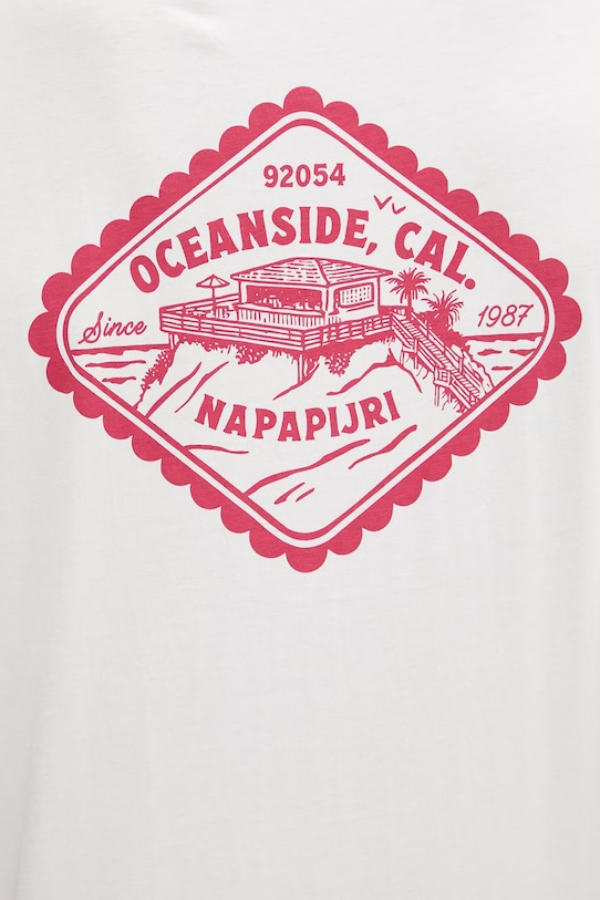 Napapijri t-shirt bawełniany FLINT beżowy NP0A4FZZFX31