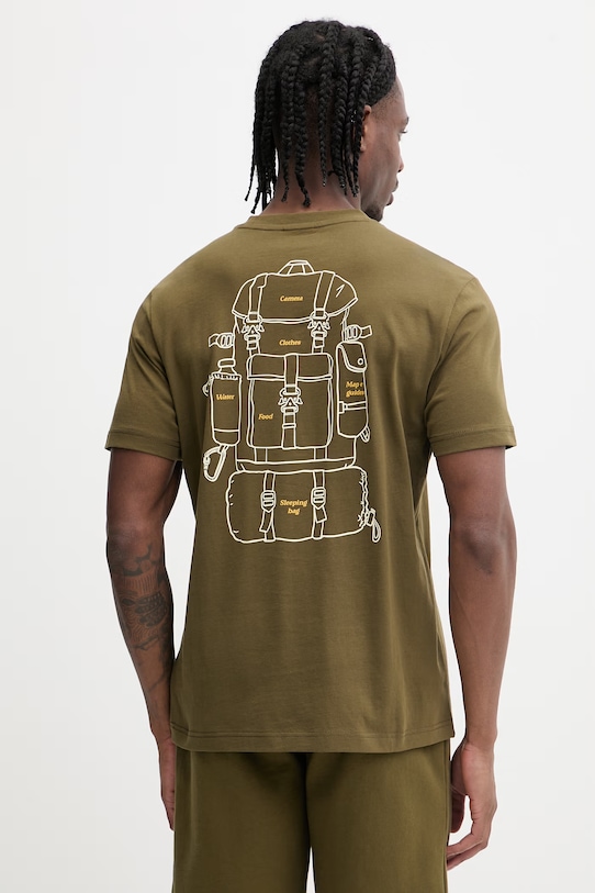 Napapijri t-shirt bawełniany FLINT nadruk zielony NP0A4FZZG3A1