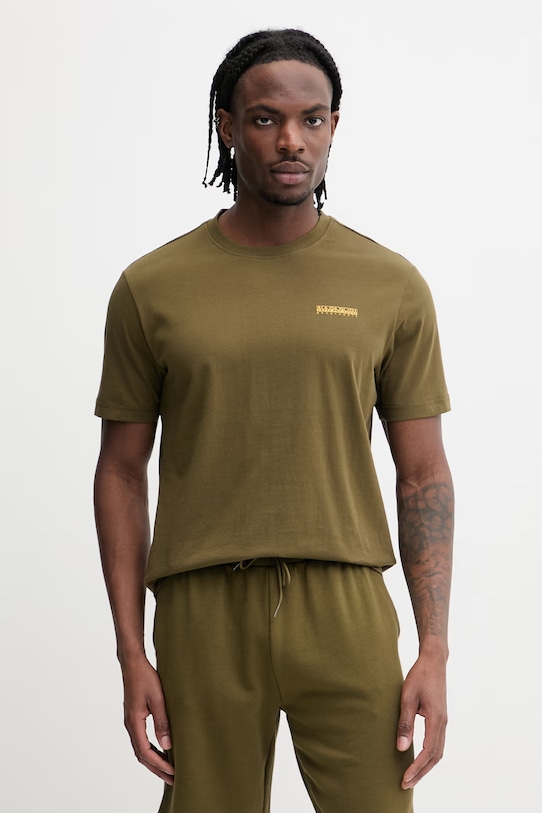 Odzież Napapijri t-shirt bawełniany FLINT NP0A4FZZG3A1 zielony