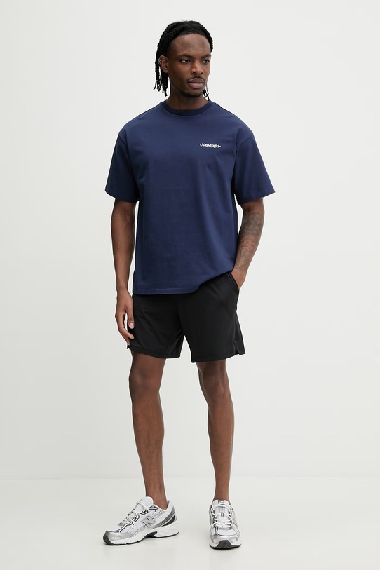 Napapijri t-shirt bawełniany FLUORITE NP0A4G2FB2Q1 granatowy SS26