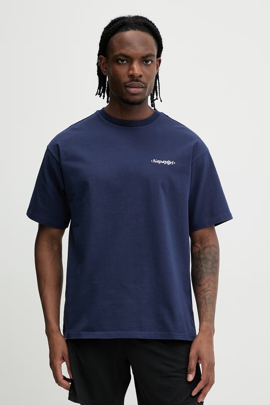 Odzież Napapijri t-shirt bawełniany FLUORITE NP0A4G2FB2Q1 granatowy