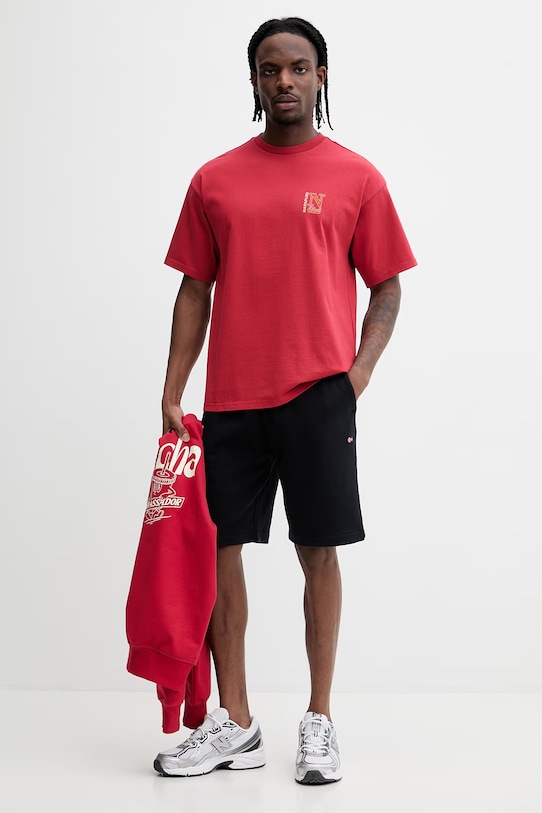 Napapijri t-shirt bawełniany FLUORITE NP0A4G2FRAQ1 czerwony SS26