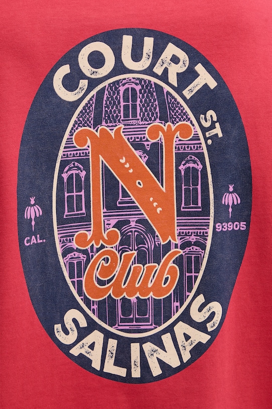 Napapijri t-shirt bawełniany FLUORITE NP0A4G2FRAQ1 czerwony