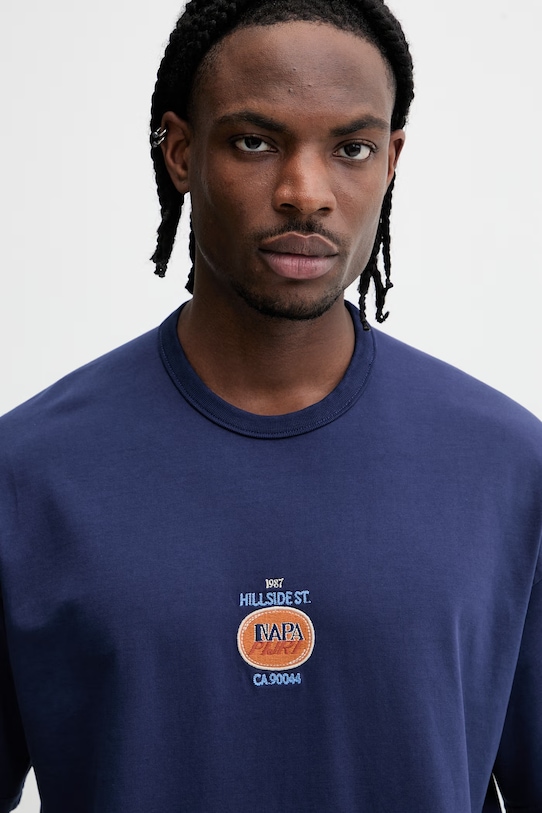 Napapijri t-shirt bawełniany KROUS granatowy NP0A4G3SB2Q1