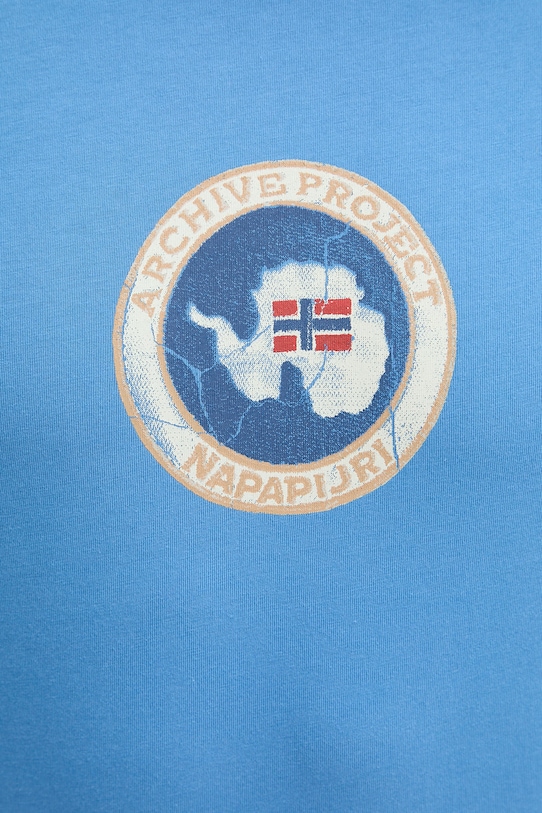 Napapijri t-shirt bawełniany PHOS NP0A4G5AB9A1 niebieski