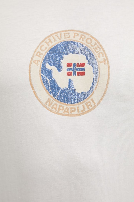 Napapijri t-shirt bawełniany PHOS NP0A4G5AN1A1 beżowy