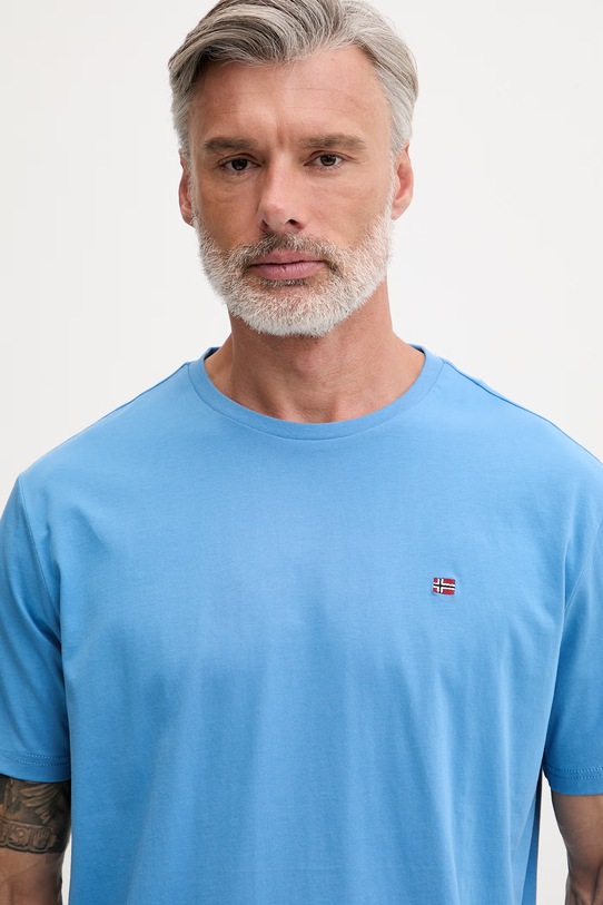 Napapijri T-shirt męski bawełniany SALIS niebieski NP0A4H8DB9A1