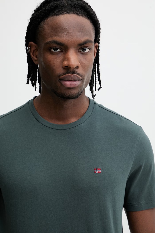 Napapijri t-shirt bawełniany Salis zielony NP0A4H8DG1S1
