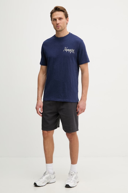 Napapijri T-shirt męski bawełniany S-ELIOR NP0A4HZYB2Q1 granatowy SS26