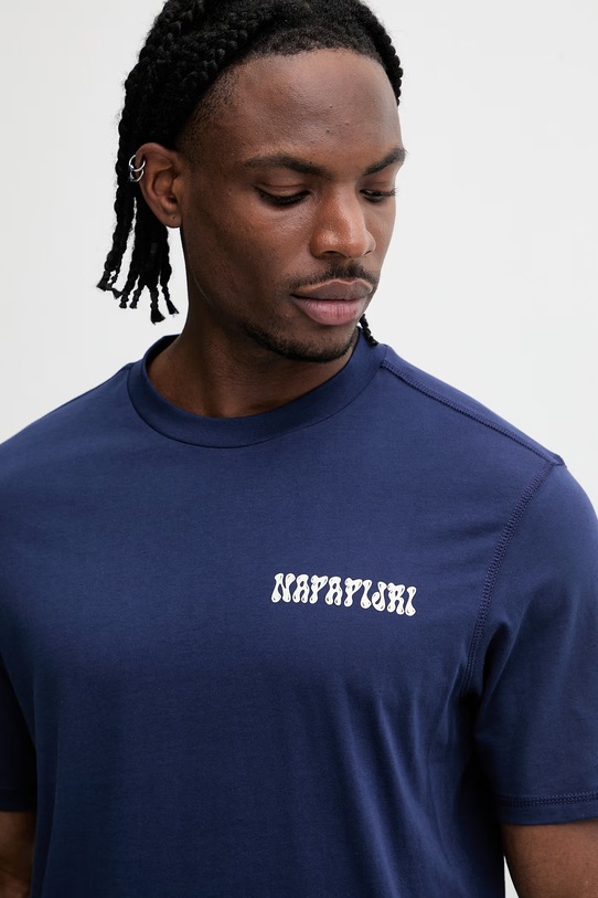 Napapijri t-shirt bawełniany S-SOL granatowy NP0A4I13B2Q1