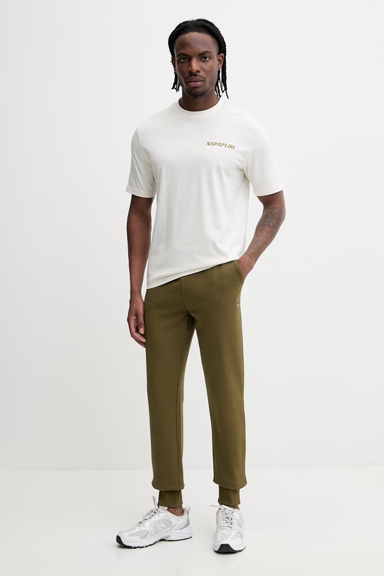 Napapijri t-shirt bawełniany S-SOL NP0A4I13FX11 beżowy SS26