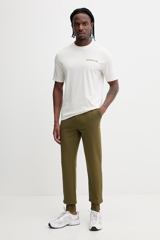 Napapijri t-shirt bawełniany S-SOL NP0A4I13FX11 beżowy SS26