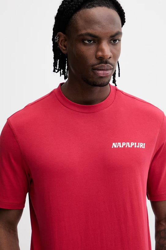 Napapijri t-shirt bawełniany S-SOL czerwony NP0A4I13RAQ1