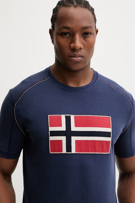 Napapijri t-shirt bawełniany REFLECT granatowy NP0A4ICLB2Q1