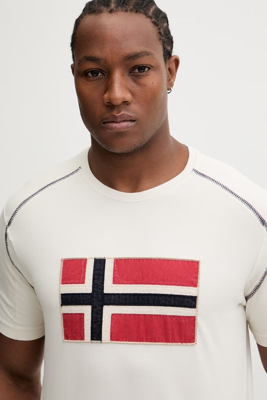 Odzież Napapijri t-shirt bawełniany REFLECT NP0A4ICLN1A1 beżowy