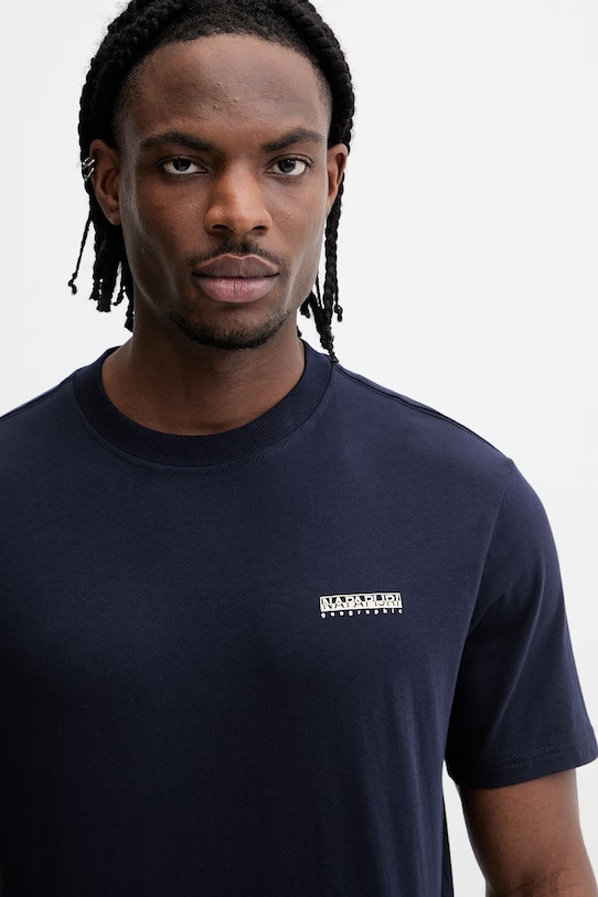 Napapijri t-shirt bawełniany SMALL BOX granatowy NP0A88TR1761