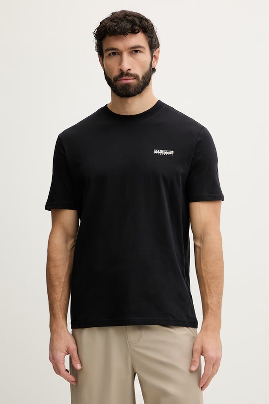 Napapijri t-shirt męski bawełniany SMALL BOX czarny NP0A88TR9411