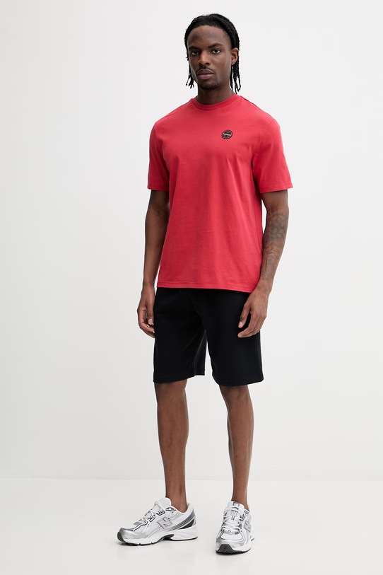 Napapijri t-shirt bawełniany S-Badge NP0A8949RAQ1 czerwony SS26
