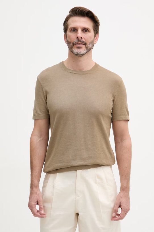 Joop! t-shirt męski bawełniany beżowy 30101531