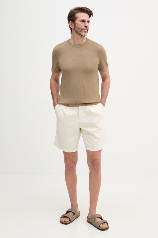 Joop! t-shirt męski bawełniany 30101531 beżowy SS26