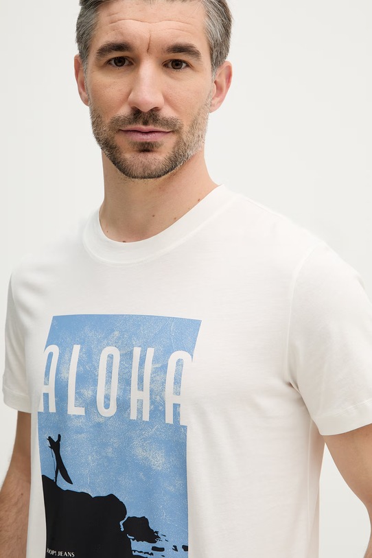 Joop! t-shirt bawełniany beżowy 30101983